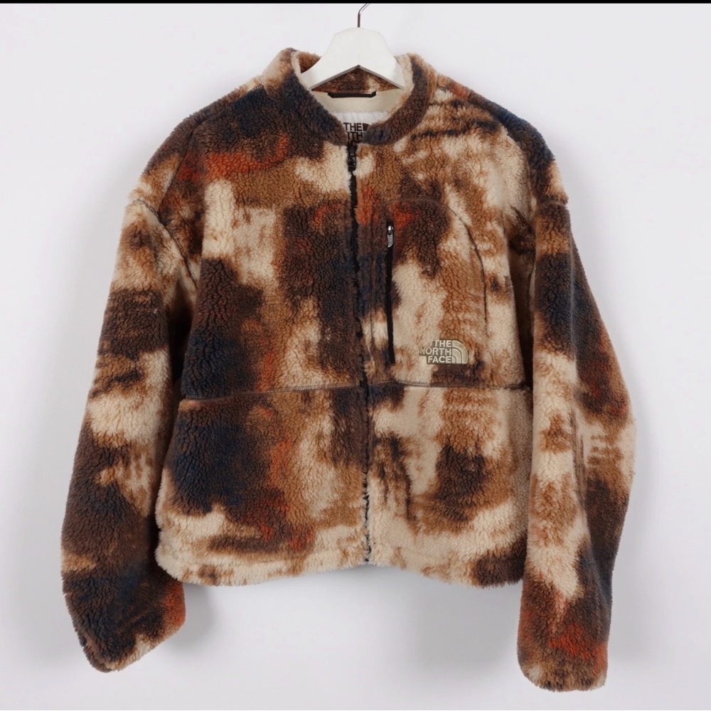 The North Face Women's Jacquard Extreme Pile 2 Full Zip Fleece Warm Gravel print